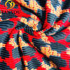 Red And Black Printing Good Hand-Feeling One Side Custom Color Striped Velvet for Curtain