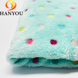 2023 Most Popular Bake Printing Coloured Dots High-weight Flannel Fabric for Bath Towel