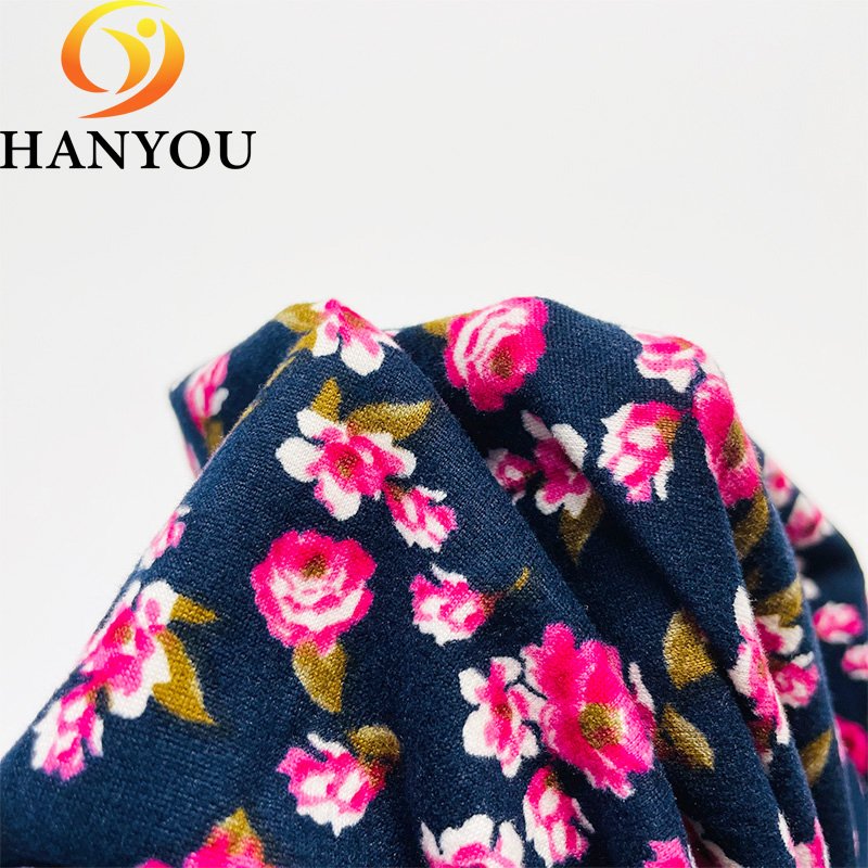 Rose Flower Pattern spandex blend fabric 94 polyester 6 spandex velvet Super Soft Velvet With Spandex