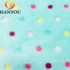 2023 Most Popular Bake Printing Coloured Dots High-weight Flannel Fabric for Bath Towel