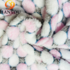 High Quality Pink and white polka dots Super Soft Jacquard Home Textile Sofa Pringting Polyester Cotton Other Rabbit Faux Fur Blanket Fabric