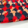 Red And Black Printing Good Hand-Feeling One Side Custom Color Striped Velvet for Curtain