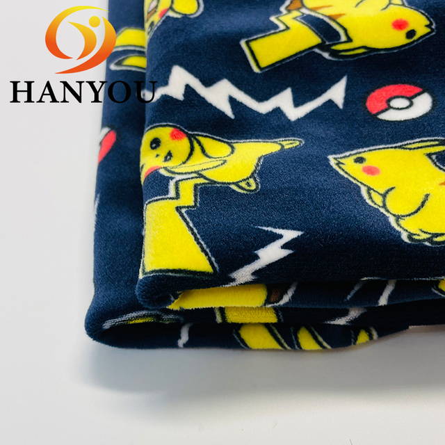 Pikachu Design One Side Polyester Spandex Super Soft