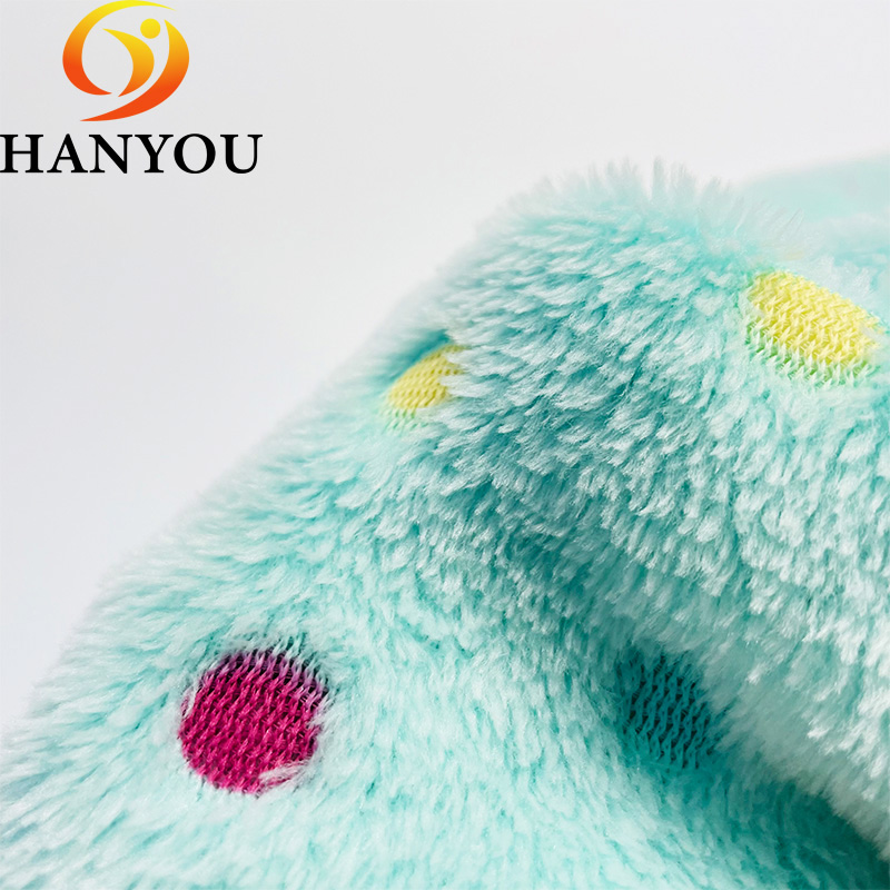 2023 Most Popular Bake Printing Coloured Dots High-weight Flannel Fabric for Bath Towel