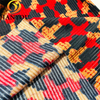 Red And Black Printing Good Hand-Feeling One Side Custom Color Striped Velvet for Curtain