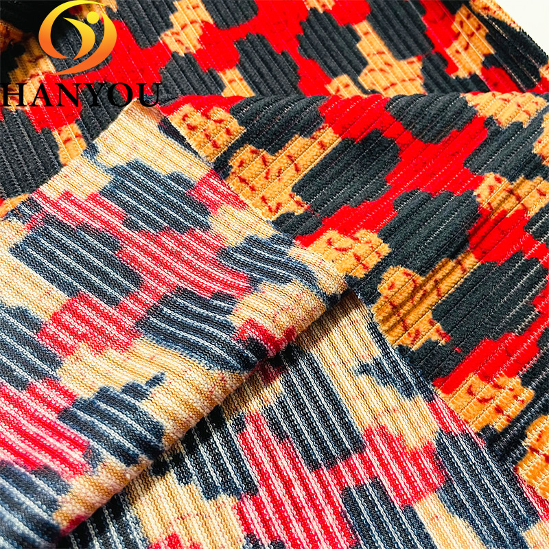Red And Black Printing Good Hand-Feeling One Side Custom Color Striped Velvet for Curtain