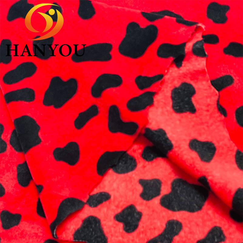 Black Spot on A Red Background home textile Print on Crystal Super Soft Fabric 