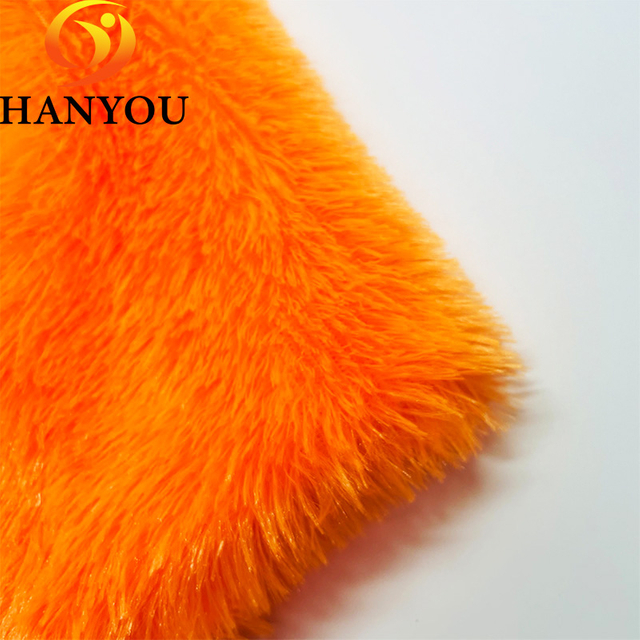 Orange New Style High Quality Custom Color Luxury Brush Rabbit Faux Fur PV Fleece Fabric For Cushion Pillow