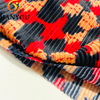 Red And Black Printing Good Hand-Feeling One Side Custom Color Striped Velvet for Curtain