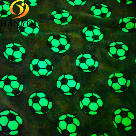 Soccer Print Design Double Side Good Hand Felling Facecloth Fabric Glow in The Dark