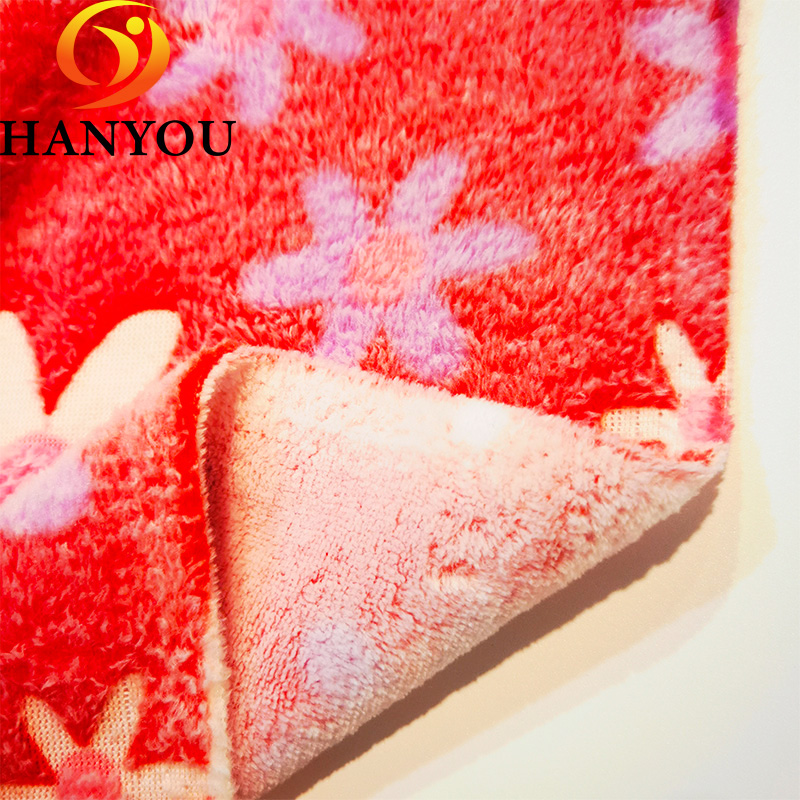 Red Starfish Flower Pattern Flannel Coral Fleece Plush Minky Luminous Fabric Glow In The Dark Fleece Fabric