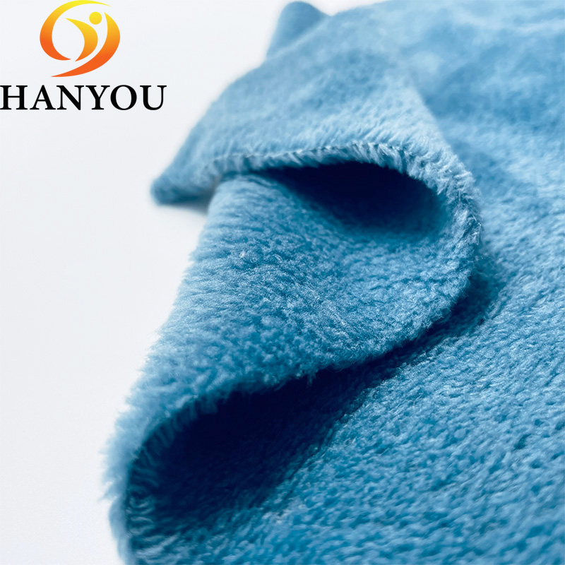 Blue recycled antimicrobial damp proof Super Soft Plush Fleece Velvet Flannel Fabric for Blanket Pajamas Lining Bedding Home Textile