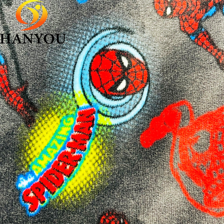Spiderman Design Super Soft Velvet Fabric 100 Polyester Crystal Velvet Fabric Upholstery
