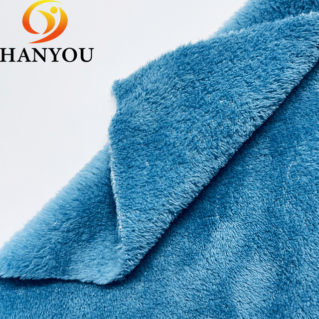 Blue recycled antimicrobial damp proof Super Soft Plush Fleece Velvet Flannel Fabric for Blanket Pajamas Lining Bedding Home Textile