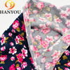 Rose Flower Pattern spandex blend fabric 94 polyester 6 spandex velvet Super Soft Velvet With Spandex