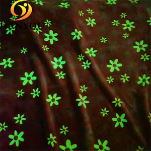 Red Starfish Flower Pattern Flannel Coral Fleece Plush Minky Luminous Fabric Glow In The Dark Fleece Fabric