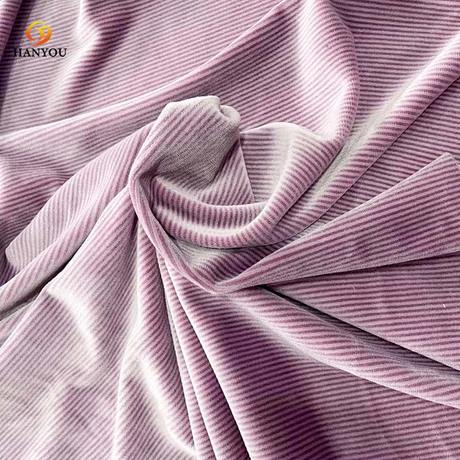 Hanyo Stripe Jacquard Double Faced Brush Polyester Flannel Fleece Fabric