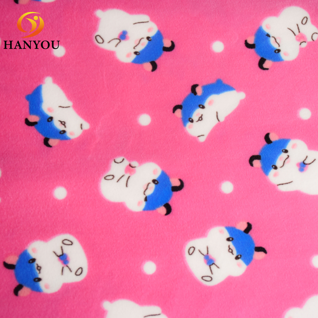 Hanyo Print Pink Coral Fleece Fabric for Child