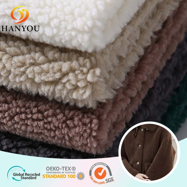 Hanyo Brown One-side Sherpa Fleece Fabric for Winter Coat