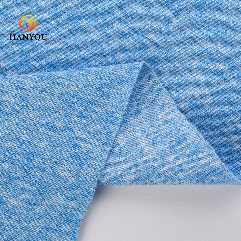 Hanyo Blue Moisture-Wicking Sportswear Spandex Cationic Jersey Fabric