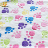 Hanyo Cute Dog Paw Print Flannel Fleece Fabric for Blanket