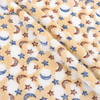 Hanyo Moon Star Print Brown Coral Fleece Fabric for Children Blanket