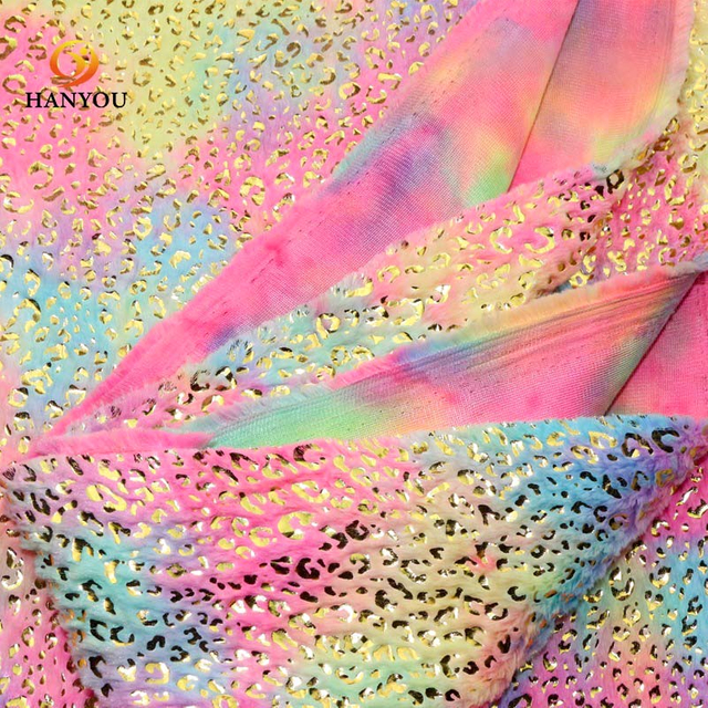 Hanyo Colorful Hot Stamping Faux Fur Fabric 