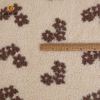 Hanyo Brown One Side Print Flower Brush Hard Sherpa Fleece Fabric