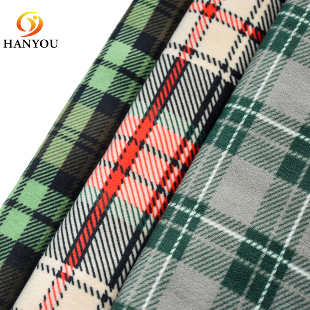 Hanyo 100% Polyester Grid Super Soft Velvet Fabric For Cushions And Pillows 
