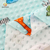 Hanyo Blue Carton Print Dimple Minky Dot Fabric for Child