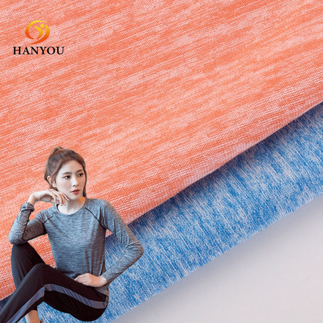 Hanyo Blue Moisture-Wicking Sportswear Spandex Cationic Jersey Fabric