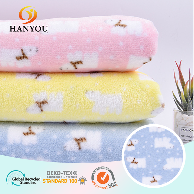 Hanyo Custom Printing Comfortable Flannel Fleece Fabric