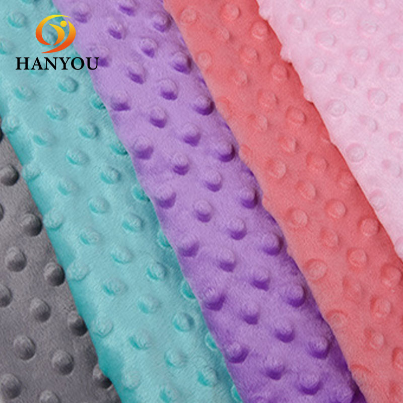 Hanyo Solid Color Pink Minky Dot Fleece Fabric