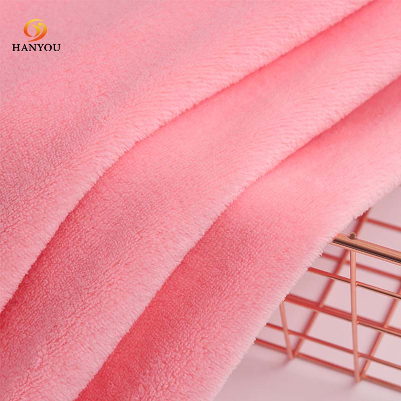 Hanyo Wholesale Double-sided Plush Coral Fleece Fabric for Children Hoodie