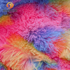 Hanyo Tie-Dye Rainbow Faux Fur Fabric for Coat