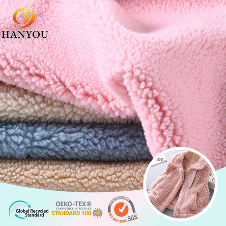 Hanyo Wholesale Polyester Soild Color Sherpa Fleece Fabric