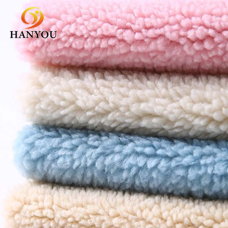 Hanyo Wholesale Polyester Soild Color Sherpa Fleece Fabric